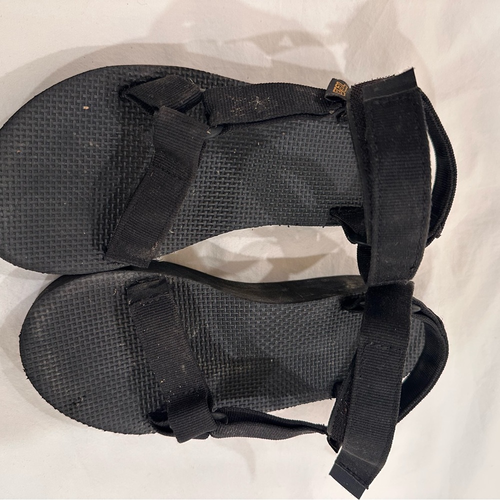 Teva Black Platform Sandals with Adjustable Straps
